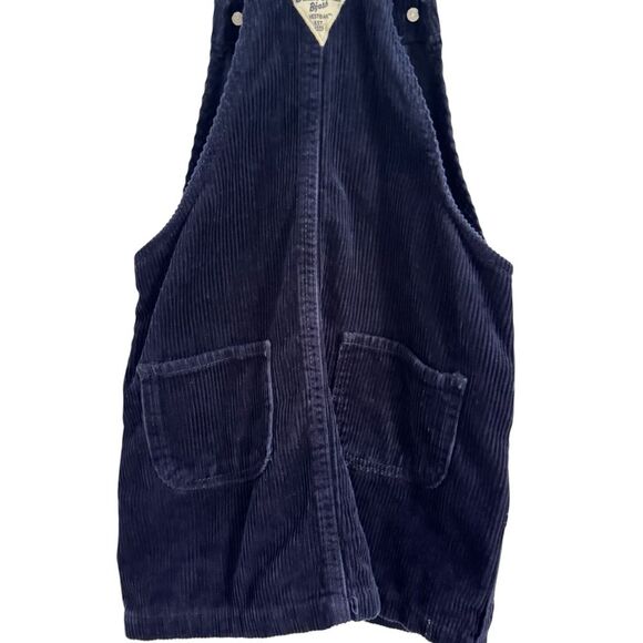 Oshkosh Girl's Size 6 Blue Navy Corduroy Overall Dress Snap Front - Picture 5 of 7